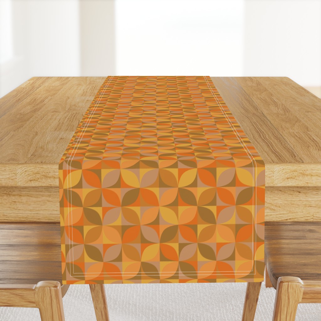 Mid-century Modern retro circles mix muted orange