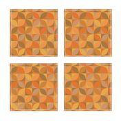 Mid-century Modern retro circles mix muted orange