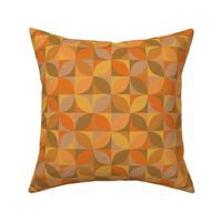 Mid-century Modern retro circles mix muted orange