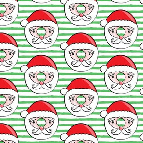 Santa donuts -  green stripes - Christmas & winter 