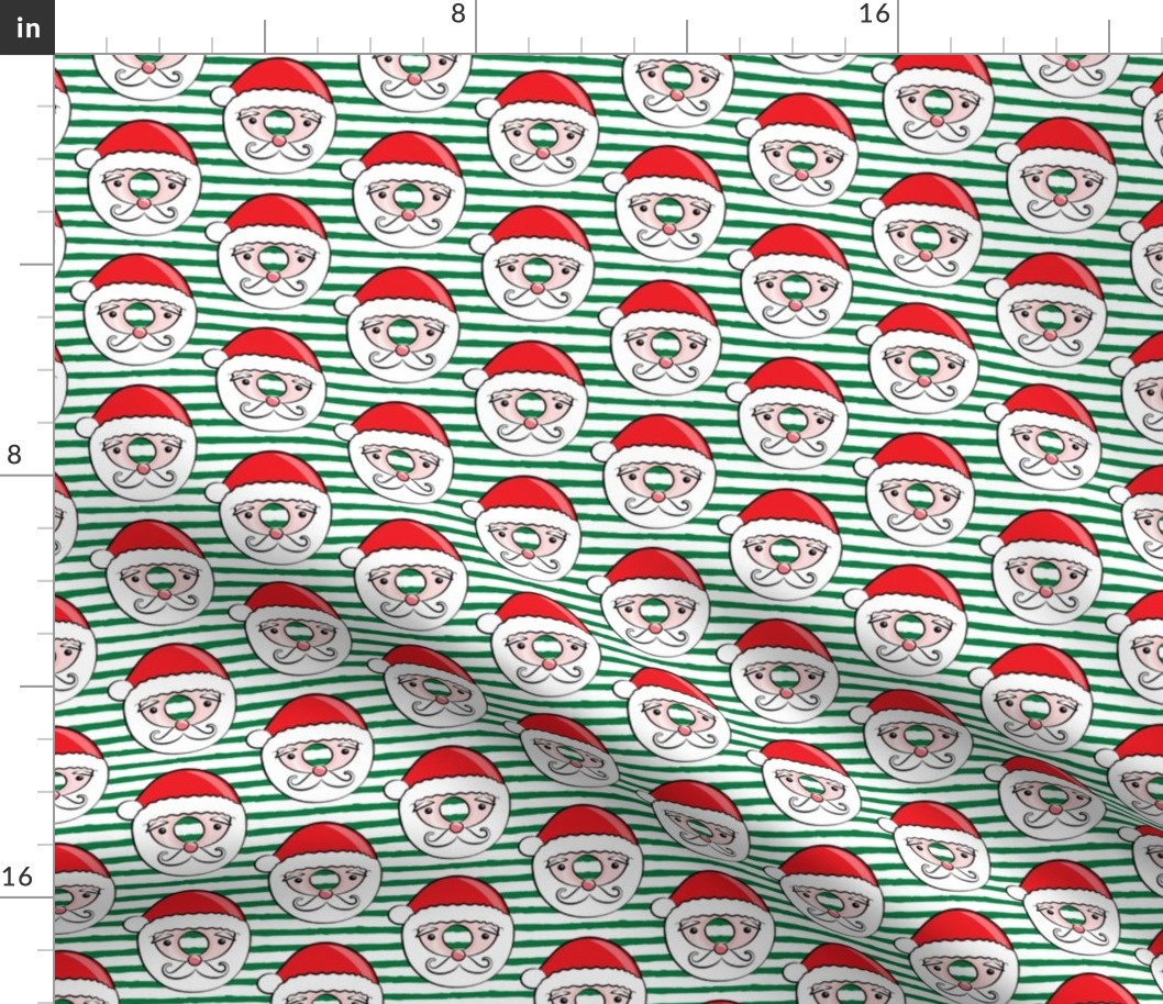 Santa donuts - dark green stripes - Christmas & winter 