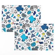 Soccer Fun, Blue tones, large