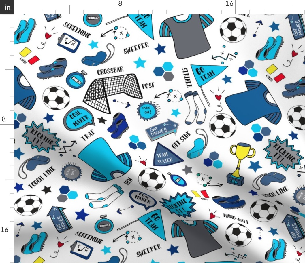 Soccer Fun, Blue tones, large