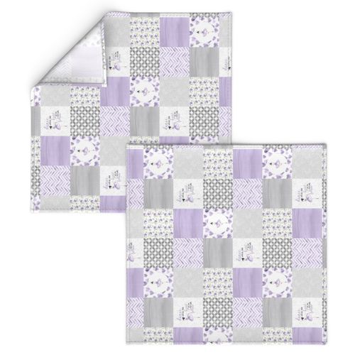 3 inch Ballerina//Lavender - Wholecloth Cheater Quilt - Rotated