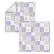 3 inch Ballerina//Lavender - Wholecloth Cheater Quilt - Rotated