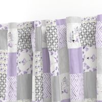 3 inch Ballerina//Lavender - Wholecloth Cheater Quilt - Rotated