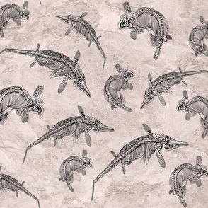 Fossils on sepia , large scale