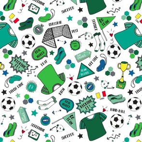 Soccer Fun, Green tones, large