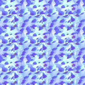 Mini Print Watercolor Blue Abstract Spots