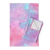 Watercolor abstract in pink, purple and blue large