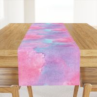 Watercolor abstract in pink, purple and blue large