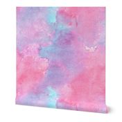 Watercolor abstract in pink, purple and blue large