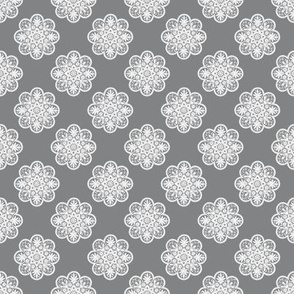 Lace Doily Pattern | Grey and White |