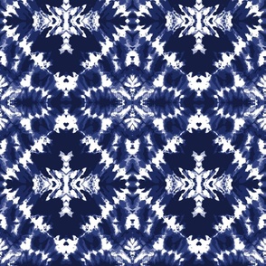 BOSDECO Blue Camo Tie Dye Indigo Watercolor Effect Shibori and