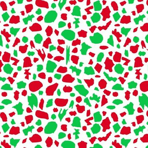 Christmas terrazzo in red and green on white