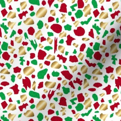 Christmas Terrazzo with faux gold on white