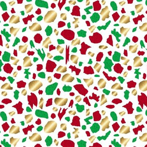 Christmas Terrazzo with faux gold on white