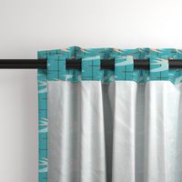 mid century modern boomerangs on turquoise, smaller