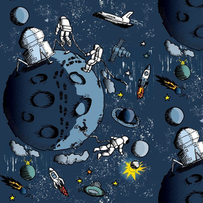Landing on the Moon: Astronauts Comic Art