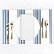 farmhouse ticking stripes in red white and blue