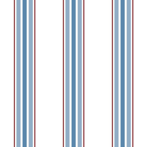 farmhouse ticking stripes in red white and blue