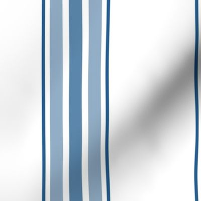 farmhouse ticking stripes in blue on white