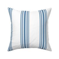 farmhouse ticking stripes in blue on white