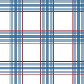 farmhouse plaid in red, white and blue