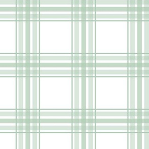 farmhouse plaid in sage green and white