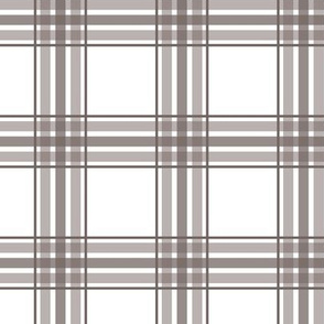 farmhouse plaid in taupe and white