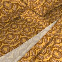 Acanthus Leaf Shadowed Tan on Yellow