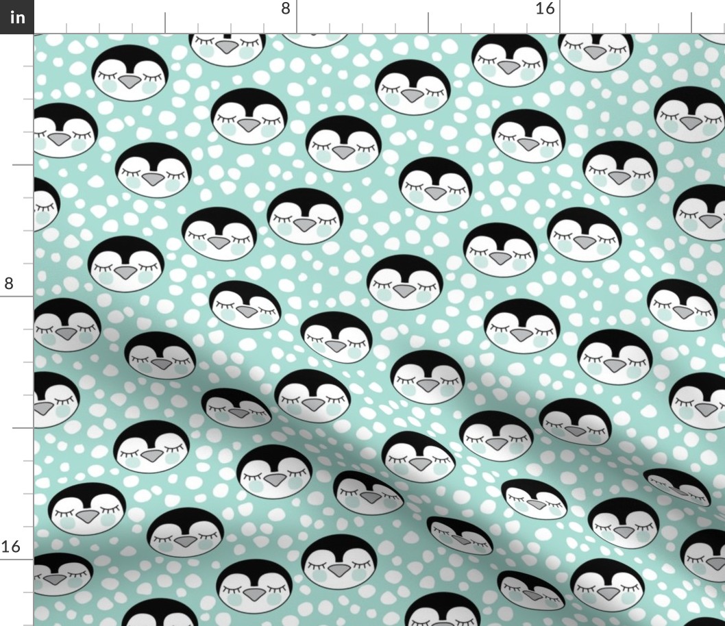 penguin-faces-with-snowballs-on-teal
