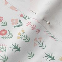 linocut unicorn // flower, floral, linocut, unicorns nursery baby design - cute andrea lauren fabric - white