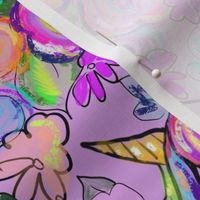 Rainbow Unicorns + Flowers // Violet 