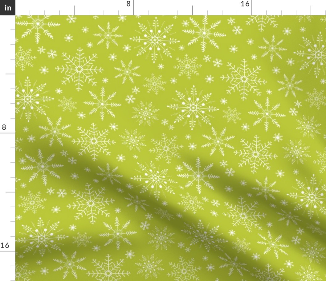 Snowflakes (chartreuse)