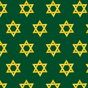 Hanukkah Green and Gold Star of David