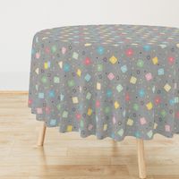 Retro Scattered Atomic Stars Explosions ~ Grey Pastel