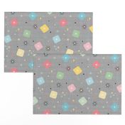 Retro Scattered Atomic Stars Explosions ~ Grey Pastel