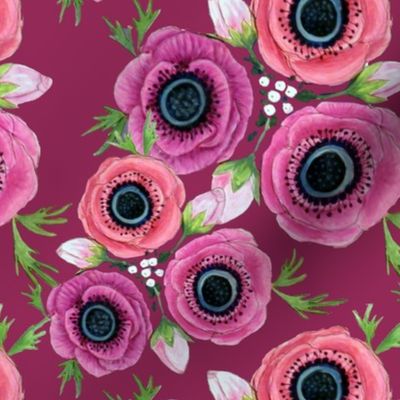 Fall Floral // Anemone Flowers // Burgundy Floral