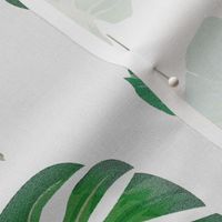 Monstera & Palm Leaves | White | Oversized