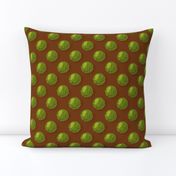 CSMC1 - Large -  Speckled Olive Green Polka Dots on Golden Brown