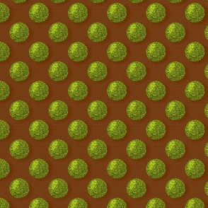 CSMC1 - Medium - Speckled Olive Green Polka Dots on Brown 