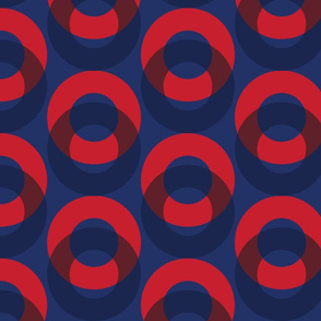 Phish Fishman Optical Donut Red Circle Pattern Red and Blue