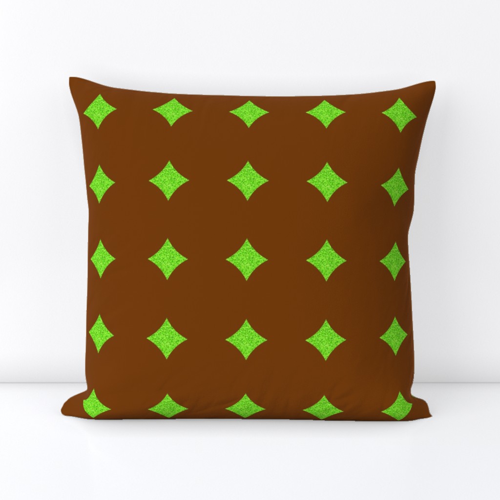 CD1 - Large - Peek-a-Boo Diamonds aka Polka Dot Solidarity  in Speckled Lime Green on Brown