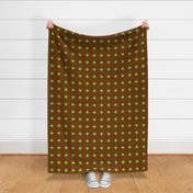 CD1 - Large - Peek-a-Boo Diamonds aka Polka Dot Solidarity  in Speckled Lime Green on Brown