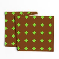 CD1 - Large - Peek-a-Boo Diamonds aka Polka Dot Solidarity  in Speckled Lime Green on Brown