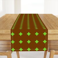 CD1 - Large - Peek-a-Boo Diamonds aka Polka Dot Solidarity  in Speckled Lime Green on Brown