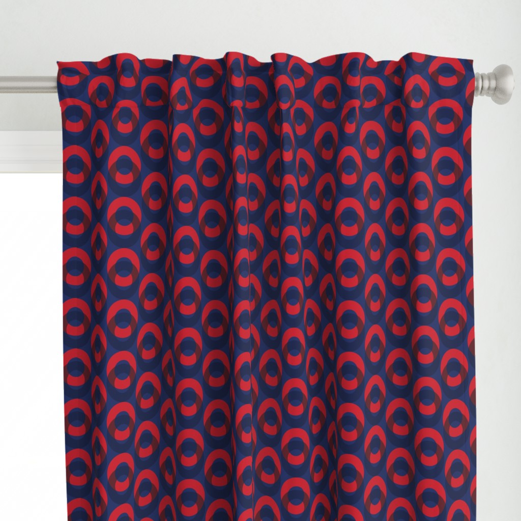 Phish Fishman Optical Donut Red Circle Pattern Red and Blue