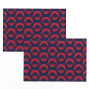 Phish Fishman Optical Donut Red Circle Pattern Red and Blue