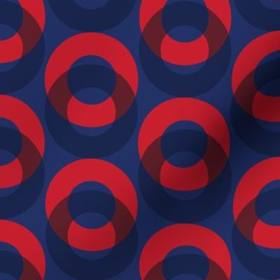 Phish Fishman Optical Donut Red Circle Pattern Red and Blue